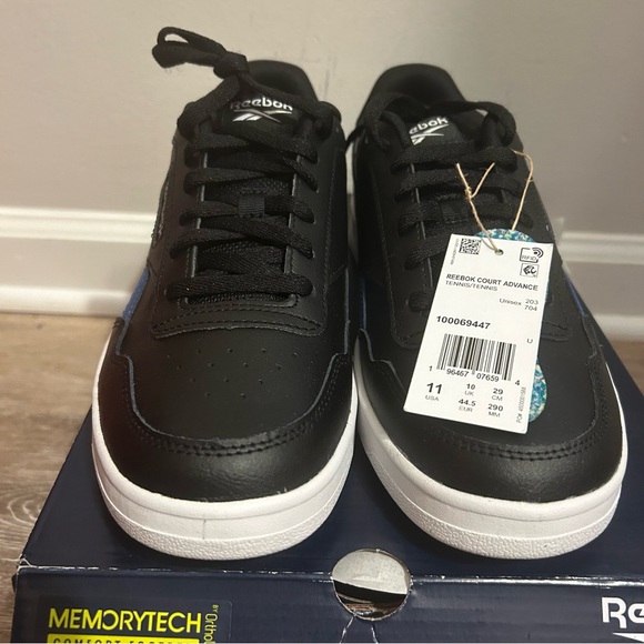NEW Reebok Unisex Adult Court Advance Sneaker, Black/White, 11 men’s - Picture 6 of 12